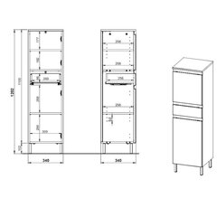 Vannitoakapp Aatrium Salinas, 34x34x120 cm, hall/pruun hind ja info | Vannitoakapid | hansapost.ee