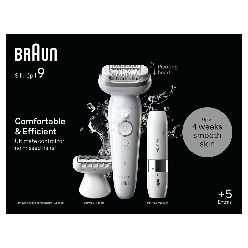 Braun Silk-Epil 9 SES9-341 + Braun FS1000 Mini Face цена и информация | Raseerijad, epilaatorid ja fotoepilaatorid | hansapost.ee