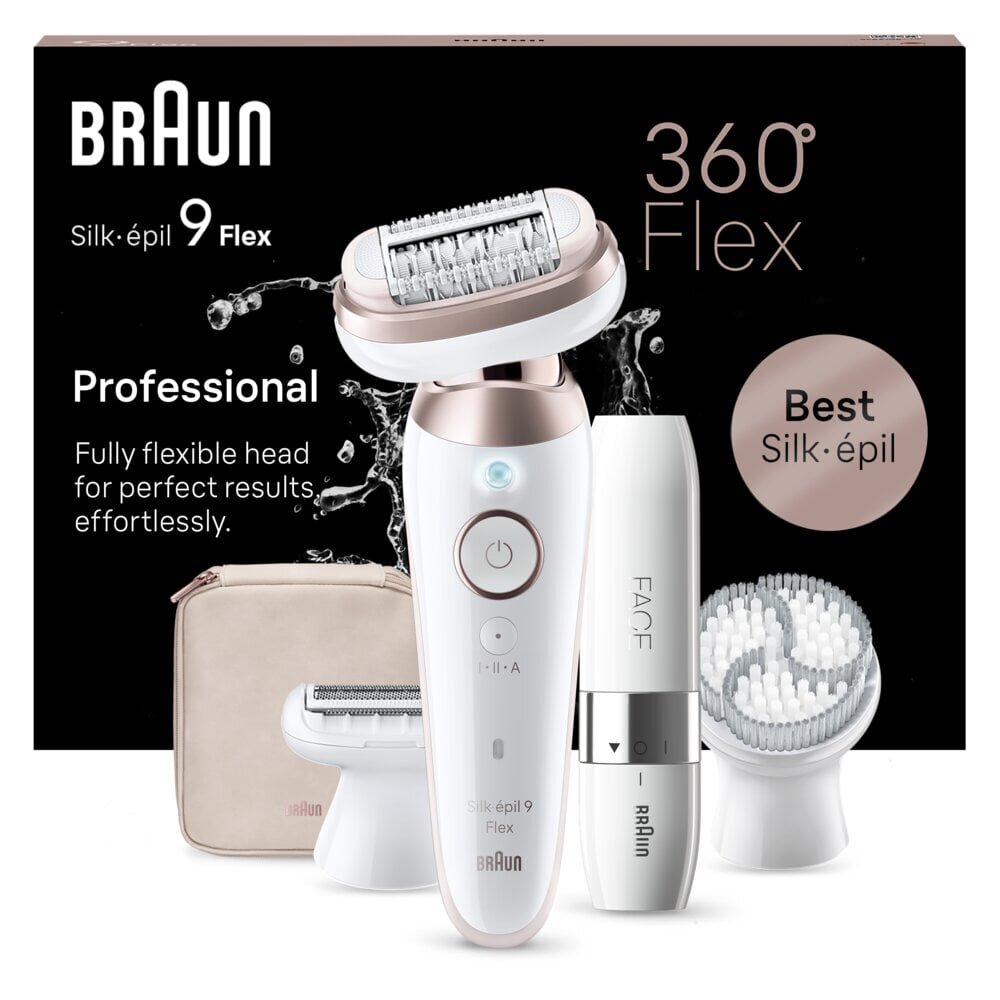 Braun SES9-360 3D Silk•épil 9 Flex + Braun Mini Face цена и информация | Raseerijad, epilaatorid ja fotoepilaatorid | hansapost.ee