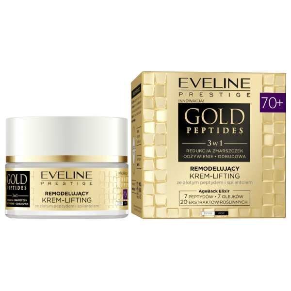 Näokreem Eveline Cosmetics Gold Peptides pinguldav 70+ 50 ml hind ja info | Näokreemid | hansapost.ee