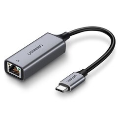 Adapter UGREEN with USB-C - RJ45 connectors , Gigabit Ethernet (grey) цена и информация | Адаптеры и USB-hub | hansapost.ee