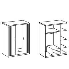 Шкаф Aatrium Lübeck, 135x58x199 см, белый/коричневый цена и информация | Шкафы | hansapost.ee