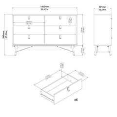 Комод Aatrium Ry, 150x40x94 см, коричневый/черный цена и информация | Комоды | hansapost.ee