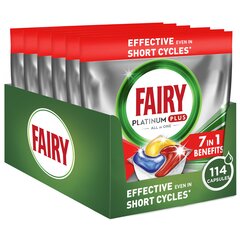 Fairy Platinum Plus All in One’i Nõudepesumasina Tabletid Lemon, 114 tk hind ja info | Nõudepesuvahendid | hansapost.ee