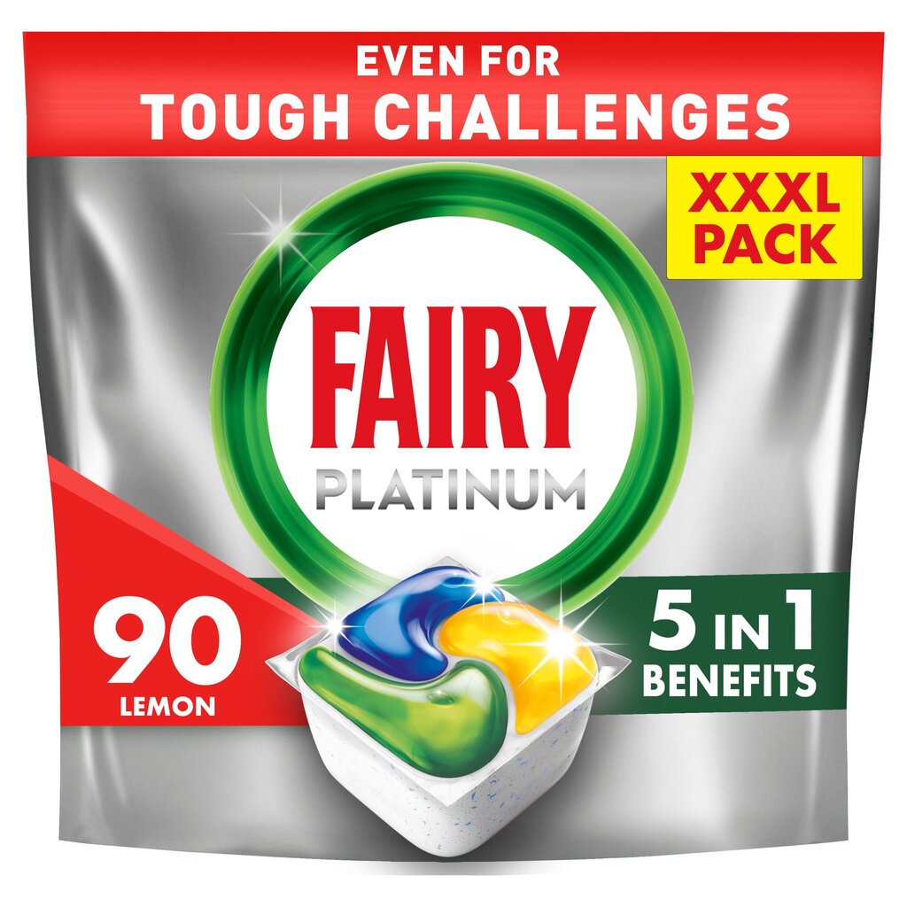 Fairy Platinum All in One’i Nõudepesumasina Tabletid Lemon, 90 tk цена и информация | Nõudepesuvahendid | hansapost.ee