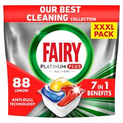 Fairy Platinum Plus All in One’i Nõudepesumasina Tabletid Lemon, 88 tk hind ja info | Nõudepesuvahendid | hansapost.ee