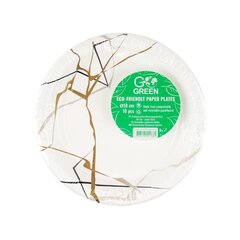 Экологические бумажные тарелки Marble Go Green &Oslash;18см 10 шт./ 0,07кг цена и информация | Праздничная одноразовая посуда | hansapost.ee
