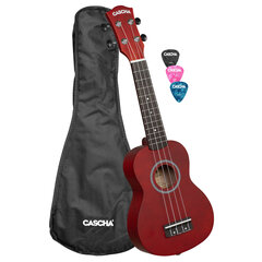 Sopran ukulele Cascha Linden punane HH 3961 hind ja info | Kitarrid | hansapost.ee