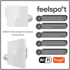 Põrandaküttevõrk Wellmo MAT 4m2 + programmeeritav termostaat Feelspot WTH22.16 hind ja info | Põrandaküte | hansapost.ee