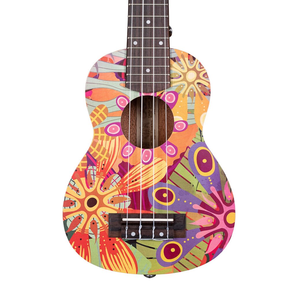 Sopran ukulele Cascha Art Flowers HH 2603 hind ja info | Kitarrid | hansapost.ee