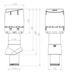 Isoleeritud õhuvahetuse väljapuhketoru, millel on vihmamüts Vilpe Flow 125P/IS/500, pruun, D125/H500 mm hind ja info | Ventilatsiooni- ja küttetarvikud | hansapost.ee