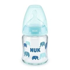 Klaaspudel Nuk First Choice+ 0-6 kuud, 120 ml, sinine цена и информация | Бутылочки и аксессуары | hansapost.ee