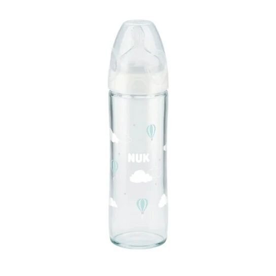 Klaaspudel Nuk First Choice+ 0-6 kuud, 240 ml цена и информация | Lutipudelid ja tarvikud | hansapost.ee
