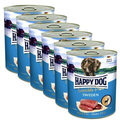 Happy DogSensible Pure Sweden Monoproteiiniga konservid koertele ulukilihaga, 800g x 6tk цена и информация | Консервы для собак | hansapost.ee