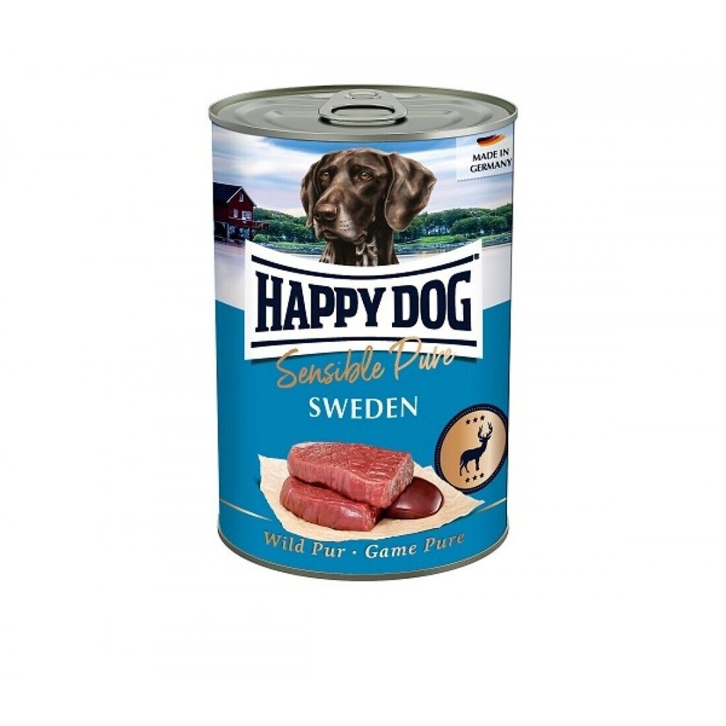 Happy DogSensible Pure Sweden Monoproteiiniga konservid koertele ulukilihaga, 800g x 6tk hind ja info | Koerakonservid | hansapost.ee