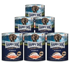 Happy Dog Sensible Pure Norway Monoproteiiniga konservid koertele lõhe/tursaga, 800g x 6tk hind ja info | Koerakonservid | hansapost.ee