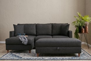 Kampinė sofa Eva Left - Anthracite цена и информация | Угловые диваны | hansapost.ee