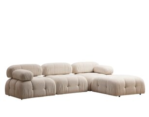 Kampinė sofa Bubble Cream Bouclette L1-O1-1R-PUF цена и информация | Угловые диваны | hansapost.ee