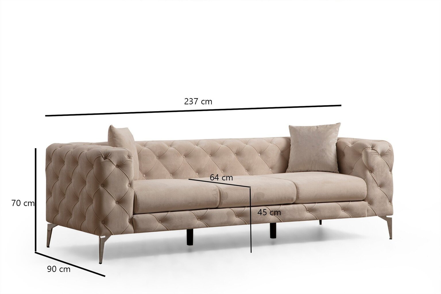 Kolmekohaline diivan Atelier Del Sofa Como, beež hind ja info | Diivanvoodid ja diivanid | hansapost.ee