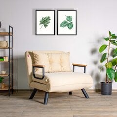 1 sėdynės sofa-lova Sando Single - Cream цена и информация | Кресла для отдыха | hansapost.ee