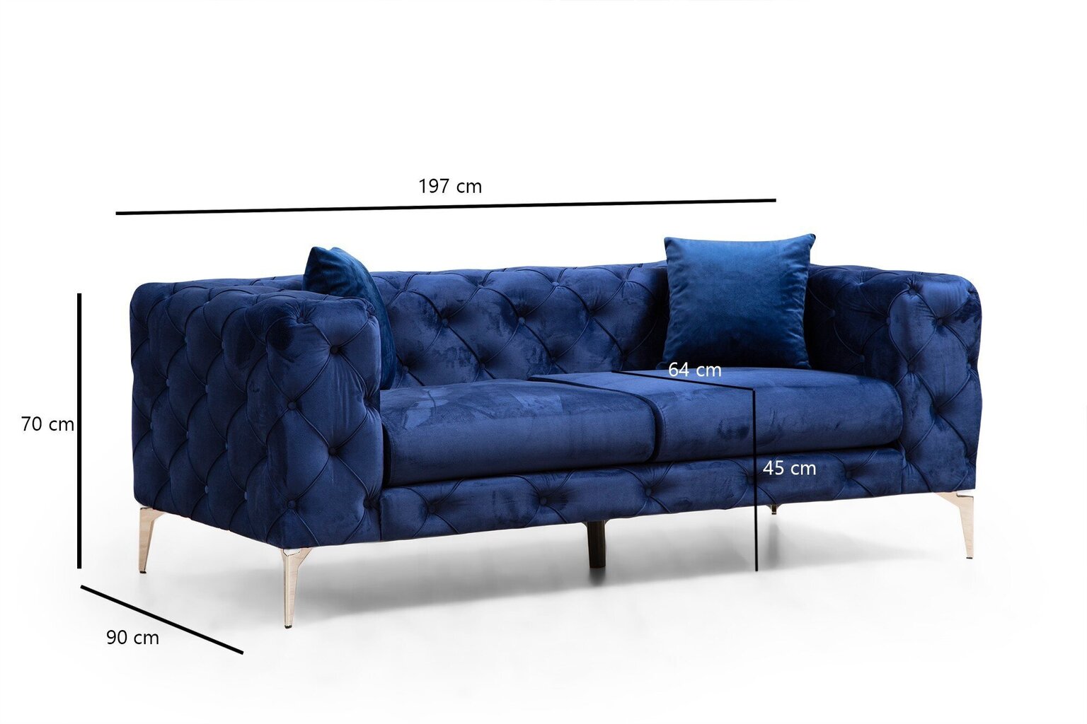 Kahekohaline diivan Atelier Del Sofa Como, sinine hind ja info | Diivanvoodid ja diivanid | hansapost.ee