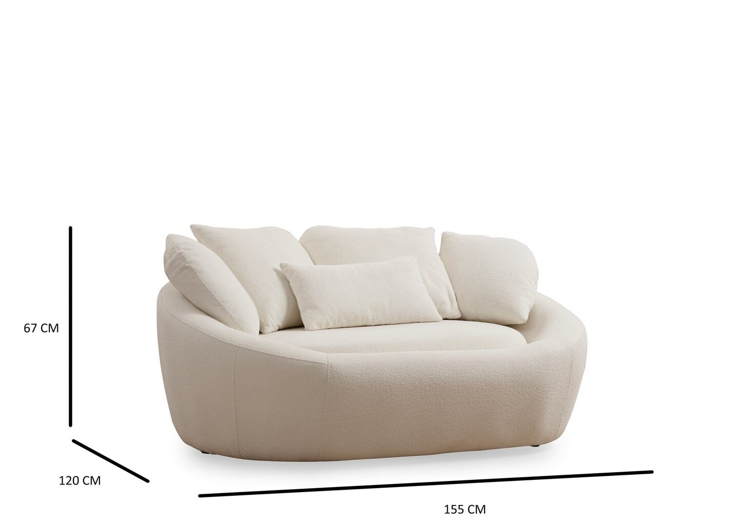 Kahekohaline diivan Atelier Del Sofa Midye Love Seat, beež цена и информация | Diivanvoodid ja diivanid | hansapost.ee