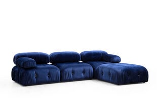 Nurgadiivan Asir Bubble Velvet Blue L1-O1-1R-PUF, sinine price and information | Corner sofas and corner sofa beds | hansapost.ee