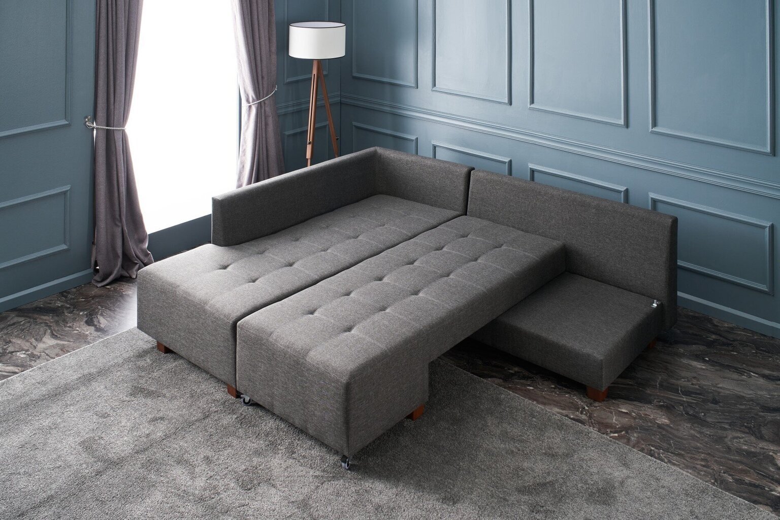 Nurgadiivan Asir Manama Corner Sofa Bed Left, hall hind ja info | Nurgadiivanid ja nurgadiivanvoodid | hansapost.ee