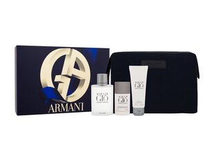 Komplekt Giorgio Armani Acqua di Gio meestele: tualettvesi EDT, 100 ml + dušigeel, 75 ml + deodorant, 75 ml + kosmeetikakott hind ja info | Parfüümid meestele | hansapost.ee