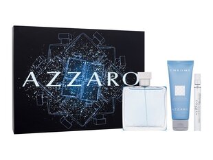 Набор Azzaro Chrome для мужчин: туалетная вода EDT, 100 мл + туалетная вода EDT, 10 мл + шампунь для волос и тела, 75 мл цена и информация | Мужские духи | hansapost.ee