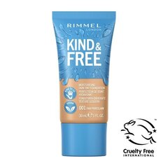 Основа для макияжа Rimmel Kind&amp;Free Skin Tint, 001 Fair Porcelain, 30 мл цена и информация | Пудры, базы под макияж | hansapost.ee