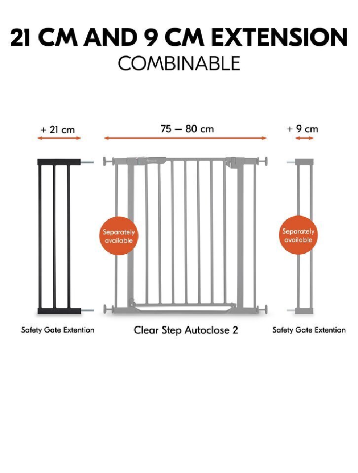 Turvavärava pikendus Hauck, 21 cm, white цена и информация | Ohutustarvikud lastele | hansapost.ee