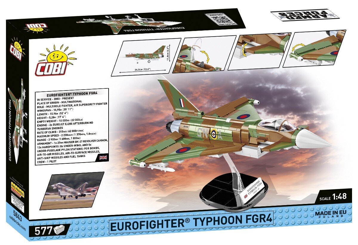 Konstruktor Cobi Klocki Eurofighter Typhoon FGR4, 577 hind ja info | Klotsid ja konstruktorid | hansapost.ee