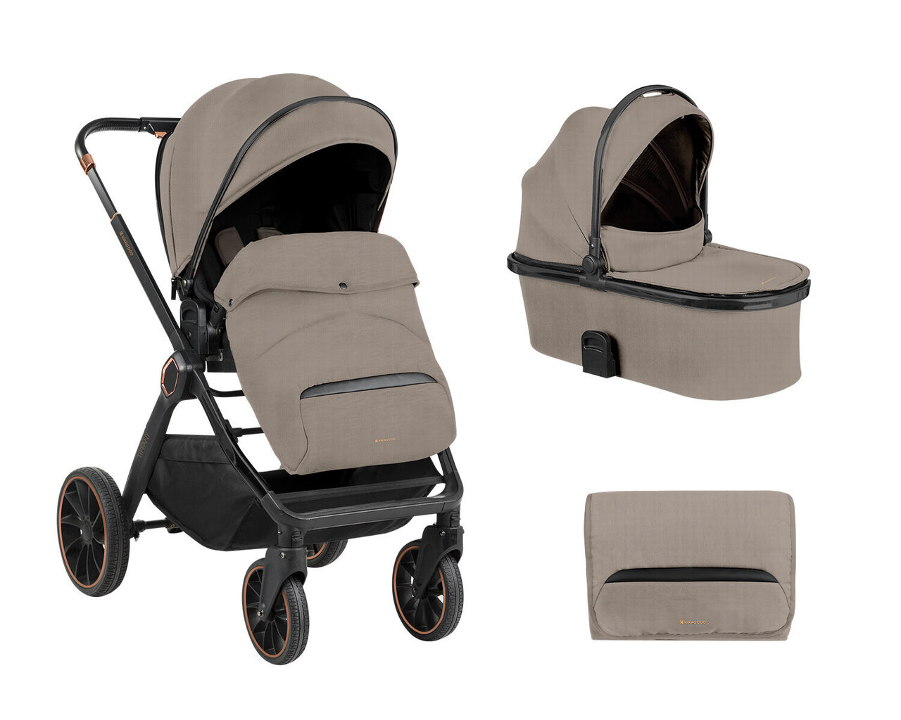 Universaalne jalutuskäru Tiffany Adjustable 2in1, Beige hind ja info | Vankrid, jalutuskärud | hansapost.ee