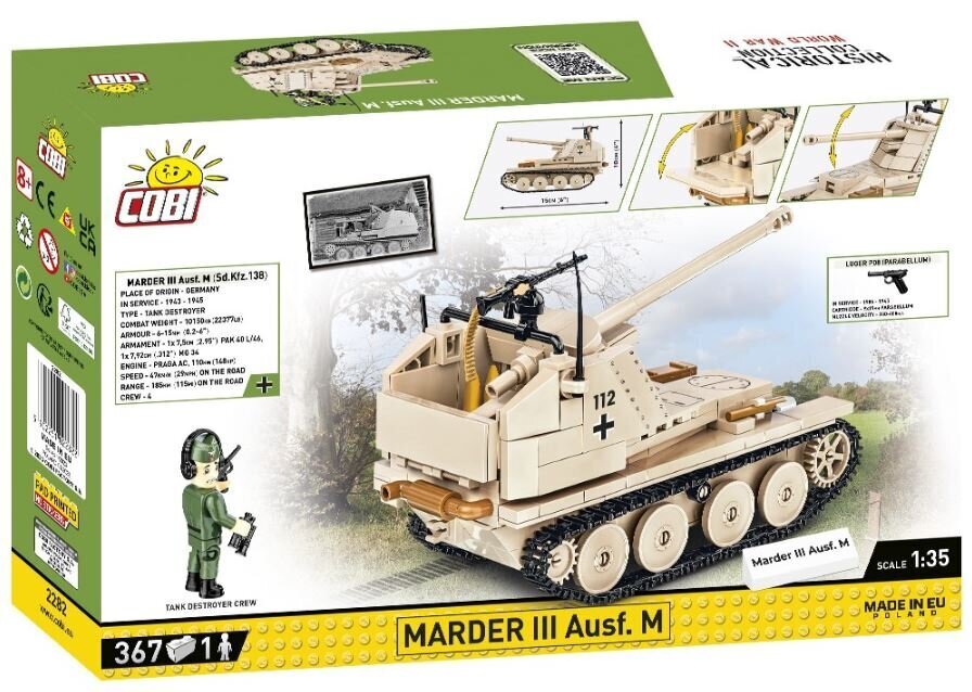 Disainer Marder III Ausf.M Cobi, 367 a. цена и информация | Klotsid ja konstruktorid | hansapost.ee