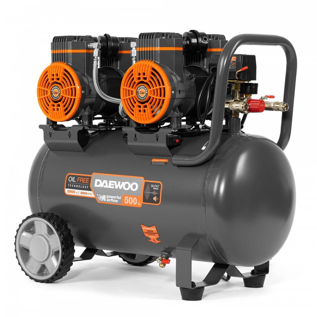 Õlivaba kompressor 2,9kw/50l, Daewoo цена и информация | Kompressorid | hansapost.ee