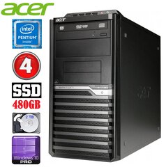 Acer Veriton M4610G MT G630 4GB 480GB+2TB DVD WIN10Pro цена и информация | Стационарные компьютеры | hansapost.ee