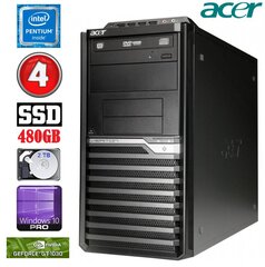 Acer Veriton M4610G MT G630 4GB 480SSD+2TB GT1030 2GB DVD WIN10Pro цена и информация | Стационарные компьютеры | hansapost.ee