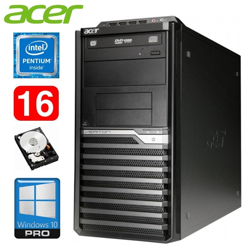 Lauaarvuti Acer Veriton M4610G MT G630 16GB 250GB DVD WIN10Pro hind ja info | Lauaarvutid | hansapost.ee