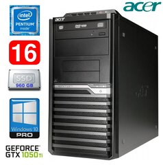 Lauaarvuti Acer Veriton M4610G MT G630 16GB 960SSD GTX1050Ti 4GB DVD WIN10Pro hind ja info | Lauaarvutid | hansapost.ee