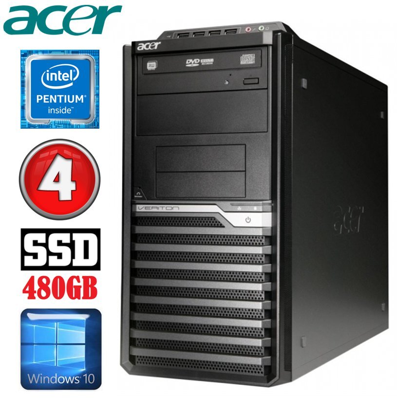 Acer Veriton M4610G MT G630 4GB 480SSD DVD WIN10 цена и информация | Lauaarvutid | hansapost.ee