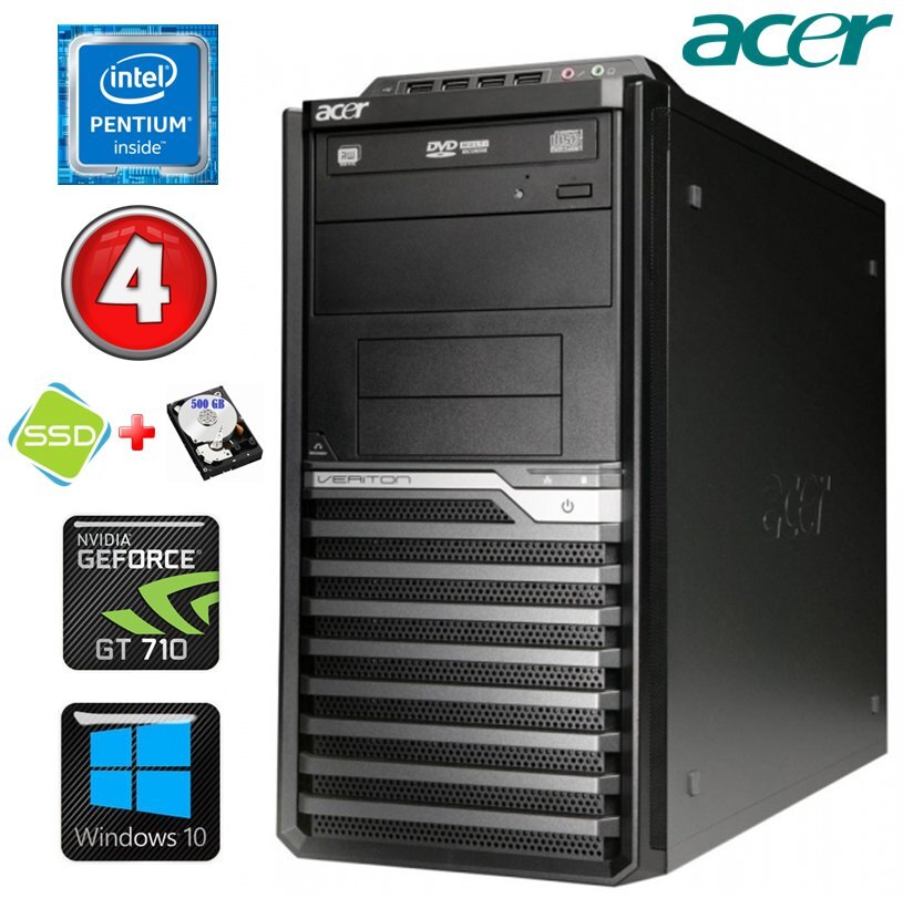 Acer Veriton M4610G MT G630 4GB 120SSD+500GB GT710 2GB DVD WIN10 цена и информация | Lauaarvutid | hansapost.ee