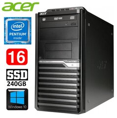 Acer Veriton M4610G MT G630 16GB 240SSD DVD WIN10 цена и информация | Стационарные компьютеры | hansapost.ee