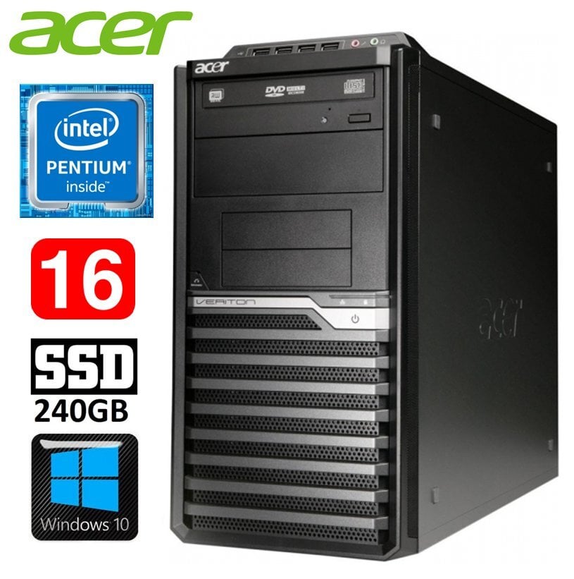 Lauaarvuti Acer Veriton M4610G MT G630 16GB 240SSD DVD WIN10 hind ja info | Lauaarvutid | hansapost.ee