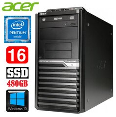 Acer Veriton M4610G MT G630 16GB 480SSD DVD WIN10 цена и информация | Стационарные компьютеры | hansapost.ee