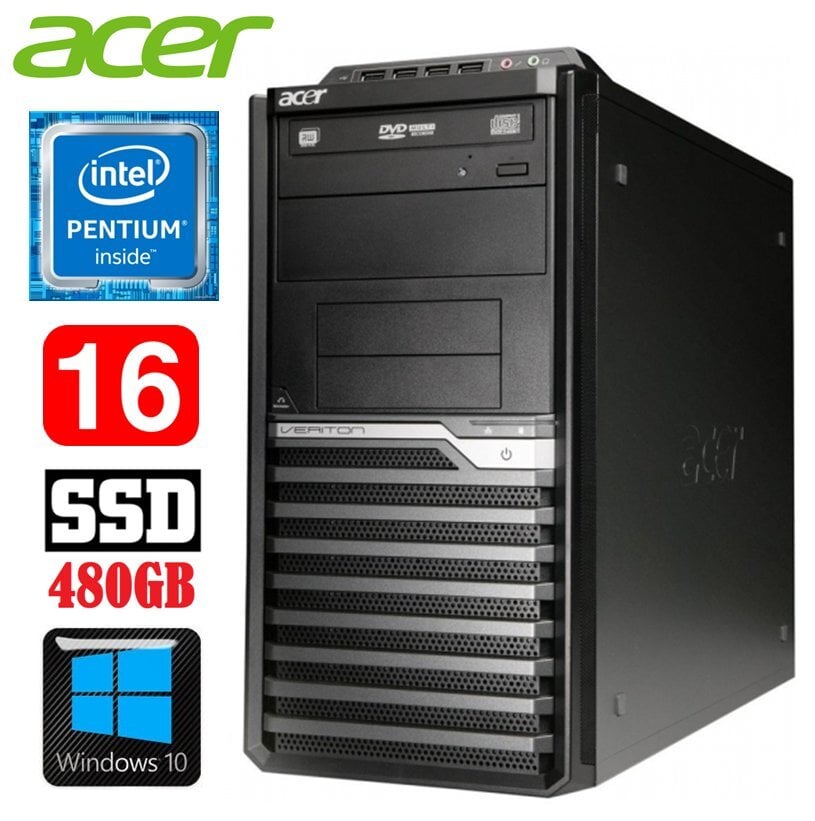 Lauaarvuti Acer Veriton M4610G MT G630 16GB 480SSD DVD WIN10 цена и информация | Lauaarvutid | hansapost.ee