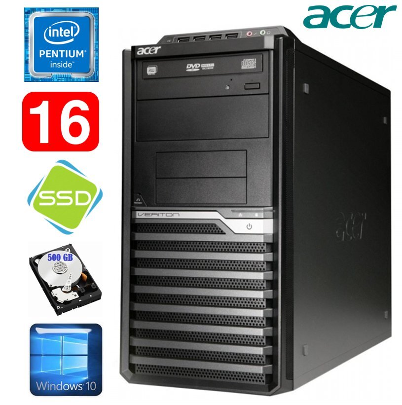 Lauaarvuti Acer Veriton M4610G MT G630 16GB 120GB+500GB DVD WIN10 цена и информация | Lauaarvutid | hansapost.ee