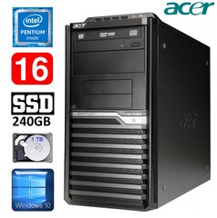 Lauaarvuti Acer Veriton M4610G MT G630 16GB 240GB+1TB DVD WIN10 hind ja info | Lauaarvutid | hansapost.ee