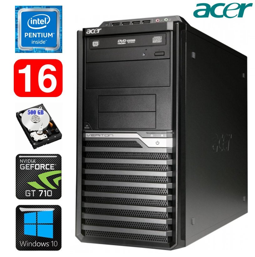 Lauaarvuti Acer Veriton M4610G MT G630 16GB 500GB GT710 2GB DVD WIN10 hind ja info | Lauaarvutid | hansapost.ee