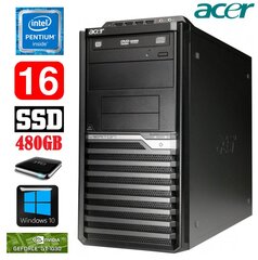 Lauaarvuti Acer Veriton M4610G MT G630 16GB 480SSD+1TB GT1030 2GB DVD WIN10 hind ja info | Lauaarvutid | hansapost.ee